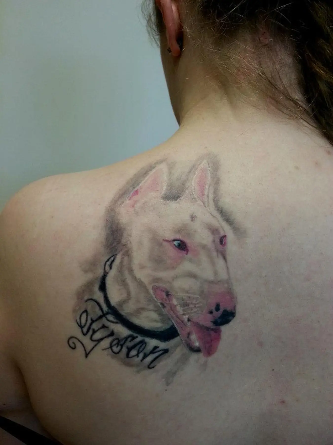 Ingesś Tattoo & Piercing Stübchen Hundetattoo auf dem Rücken